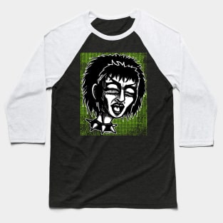 Punk Halftones (Green Version) Baseball T-Shirt